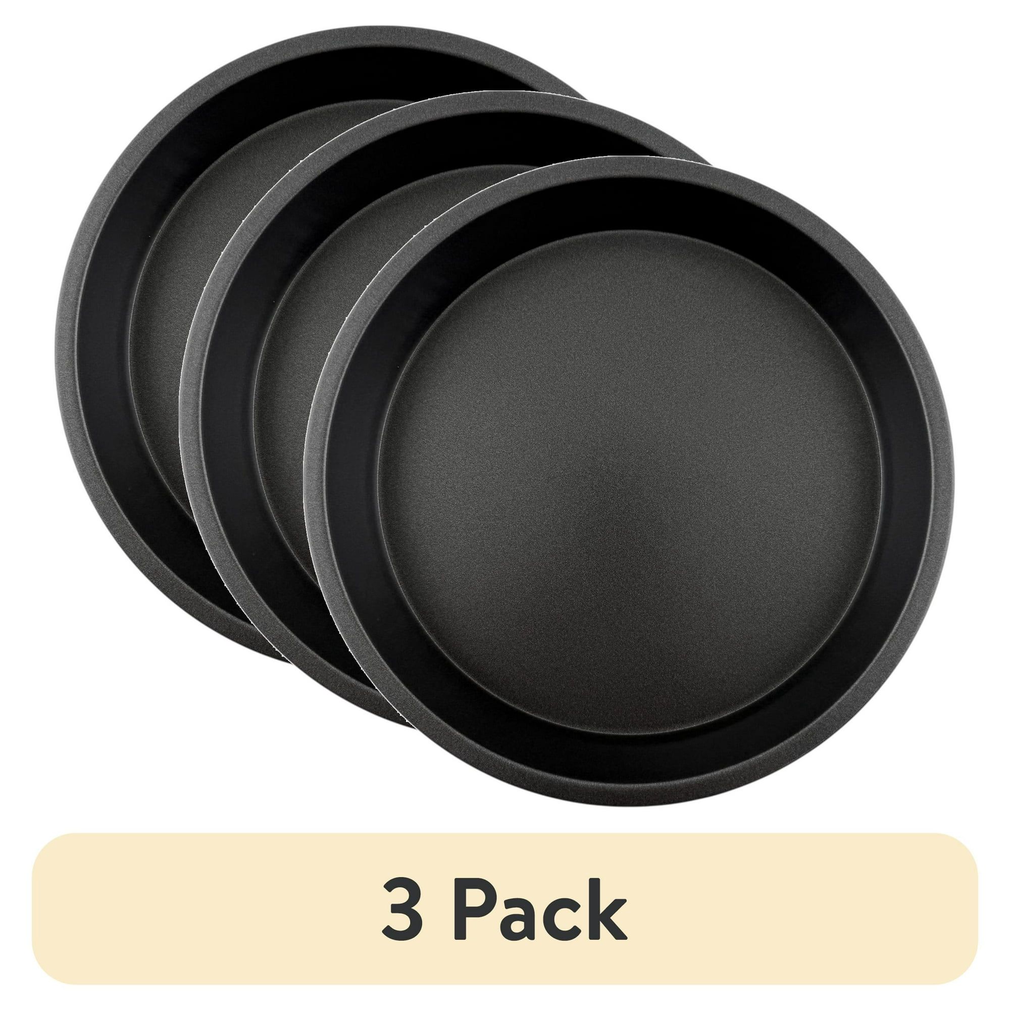 (3 pack) Nonstick Steel 9" x 9" Round Cake Pan, Dark Gray (3 pack) Nonstick Steel 9" x 9" Round Cake Pan, Dark Gray